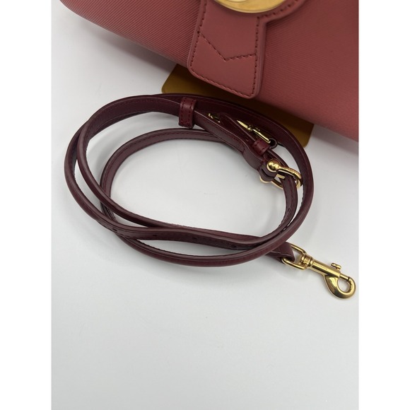 Burberry Bag Bi Color Pink Trench Calf Leather Top Handle Bag Career Authentic - Picture 8 of 16